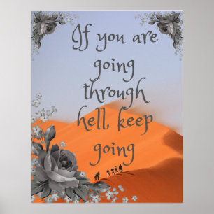 If you are going through hell wood wall art