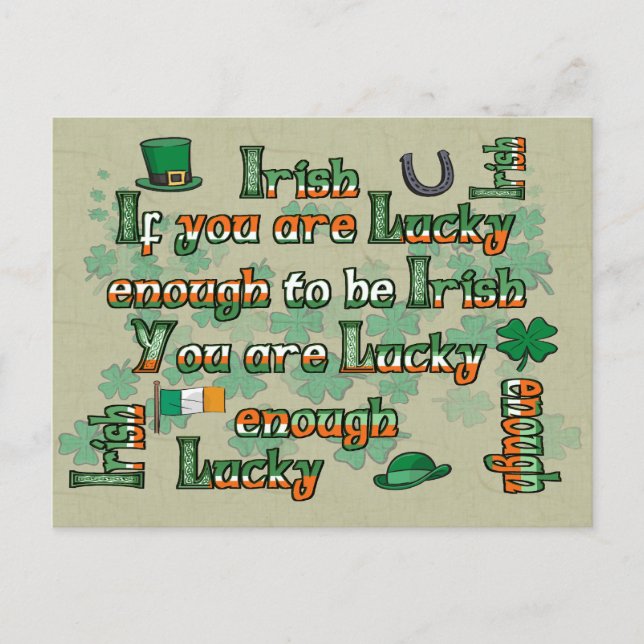 If You Are Lucky Enough to be Irish Postcard (Front)