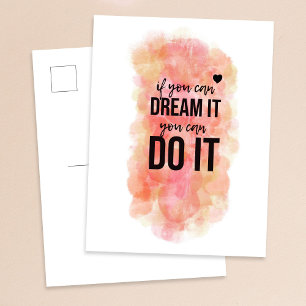 ‘If you can dream it’ Quote Postcard