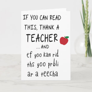 If You Can Read This Thank A Teacher And Ef Yoo Ka Card