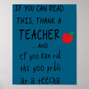 If You Can Read This Thank A Teacher And Ef Yoo Ka Poster