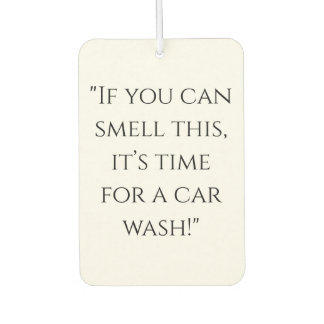 "If You Can Smell This, It's Car Wash Time" Funny  Car Air Freshener