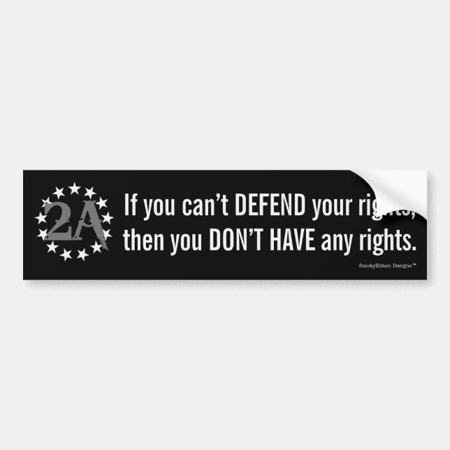 If You Can't Defend Your Rights 2nd Admendment 2A Bumper Sticker (Front)