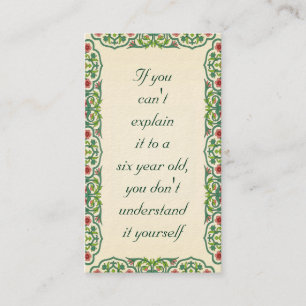 If you  can't  explain  it to a  six year old business card