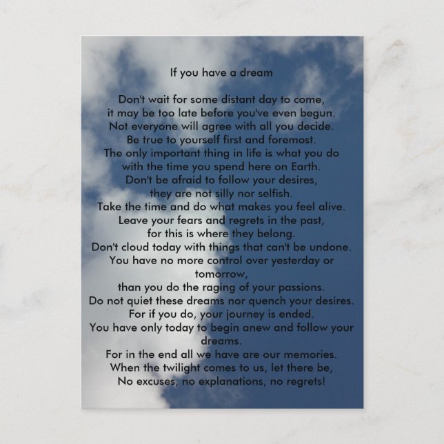 If You Have a Dream Postcard (Front)