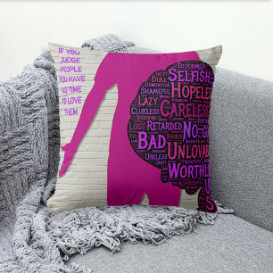If you judge people, inspirational quote throw pil cushion