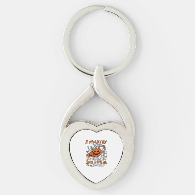 If You Like Pumpkins Halloween Skeleton Pie_1 Key Ring (Front)