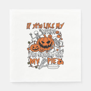 If You Like Pumpkins Halloween Skeleton Pie_1 Napkin