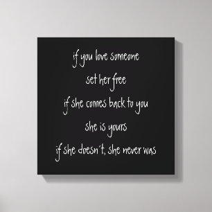 if you love her, quote canvas print