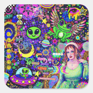If You Love Me You Don't Love Me Trippy Frog Ali Square Sticker