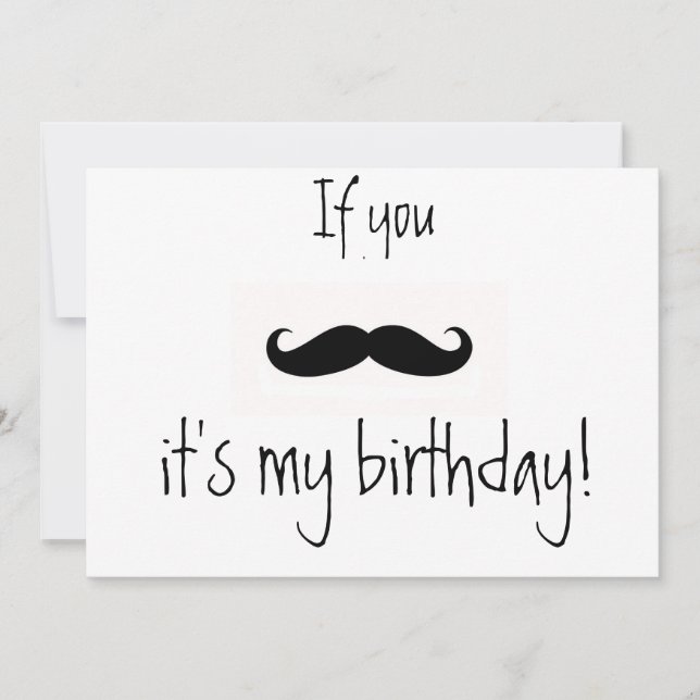 if you moustache birthday invitation (Front)