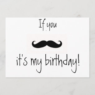 if you moustache birthday invitation