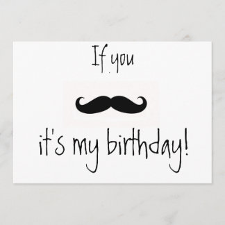 if you moustache birthday invitation