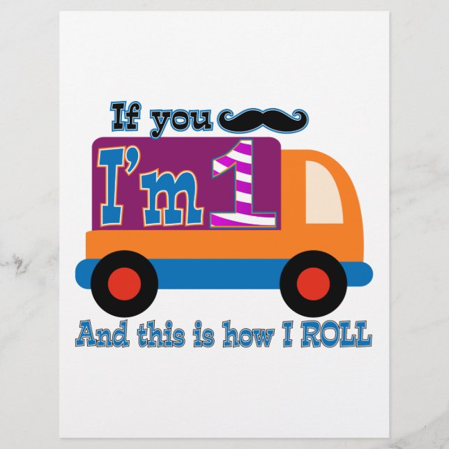 If you moustache I'm one and this is how I Roll (Front)