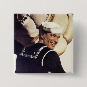 If you tell where he's going... 15 cm square badge
