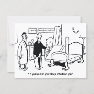 If You Walk in Your Sleep, Humour, Funny Vntage Postcard