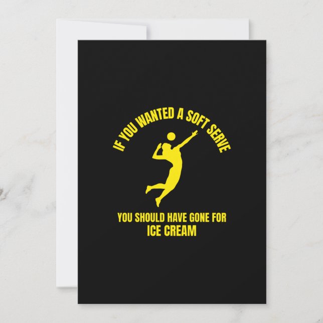 If you wanted a soft serve you funny volleyball sp thank you card (Front)