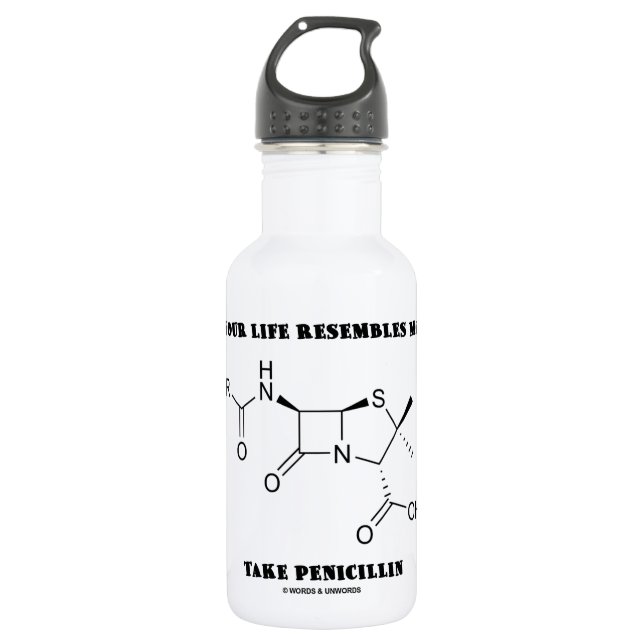 If Your Life Resembles Mould Take Penicillin 532 Ml Water Bottle (Front)
