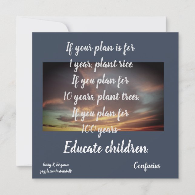 IF YOUR PLAN CONFUCIUS   HOLIDAY CARD (Front)
