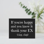 If You're Happy Funny Quote Postcard (Standing Front)
