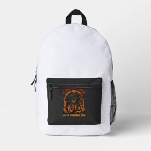 If Zombies Chase Us Im Tripping You Graveyard Bats Printed Backpack