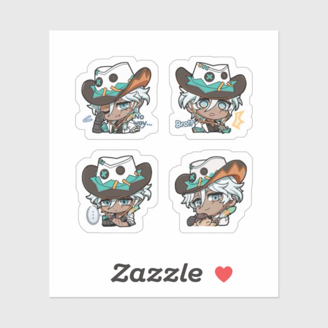 Ifa Genshin Impact 4 Pack Sticker Sheet (Sheet)