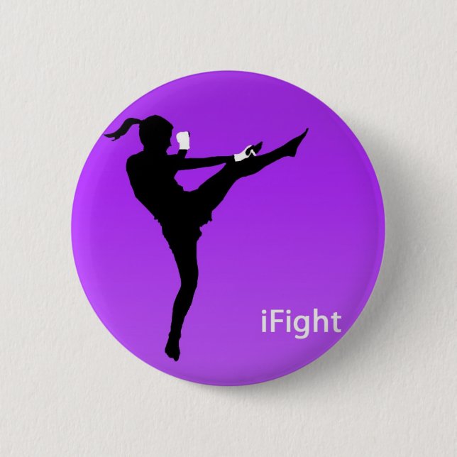 iFight girl round button (Front)