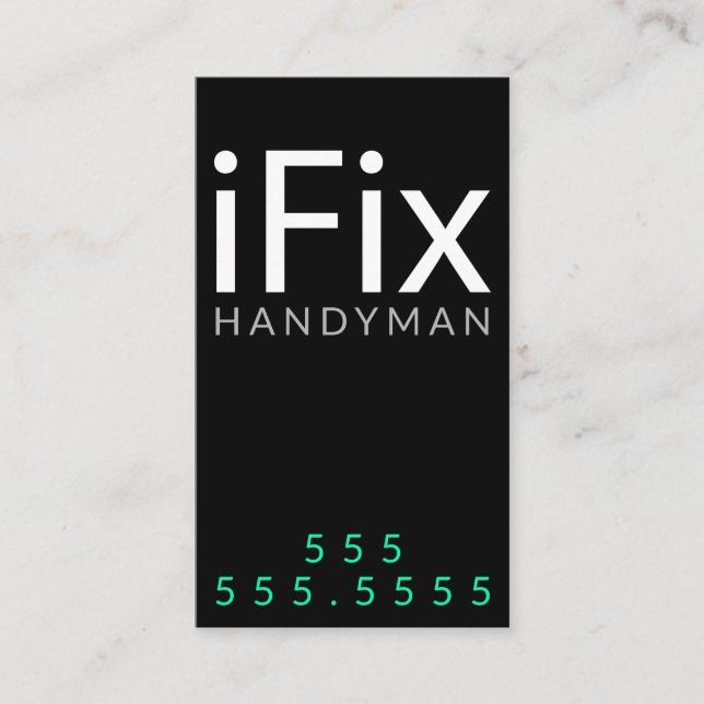 iFix. Handyman Repair Business Customisable Business Card (Front)