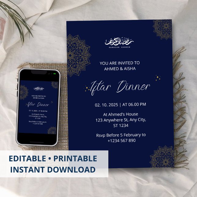 Iftar dinner invitation ramadan navvy (Creator Uploaded)