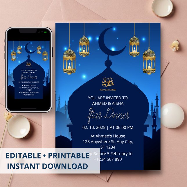 Iftar dinner invitation ramadan navvy mosque (Creator Uploaded)