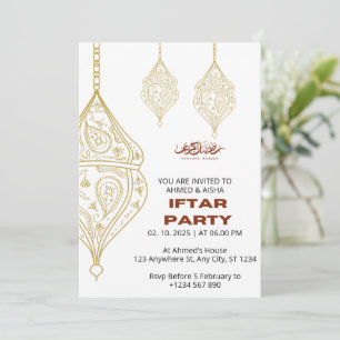 Iftar dinner invitation ramadan with lentern