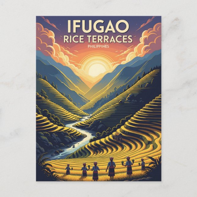 Ifugao Rice Terraces Philippines Travel Postcard (Front)