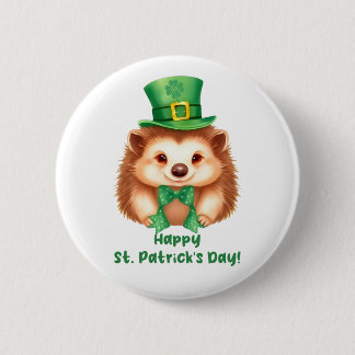 Igel Gráinneog Happy St Patricks Day 6 Cm Round Badge