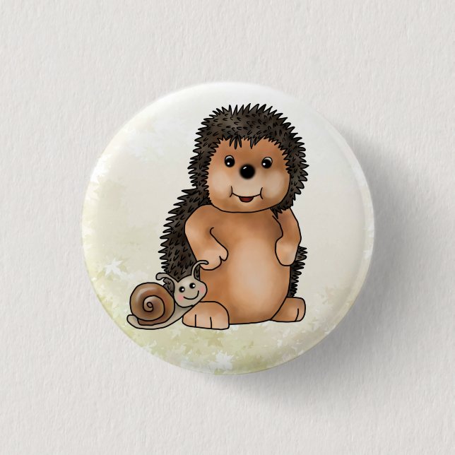 Igel und Schnecke  3 Cm Round Badge (Front)