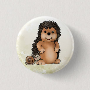 Igel und Schnecke  3 Cm Round Badge