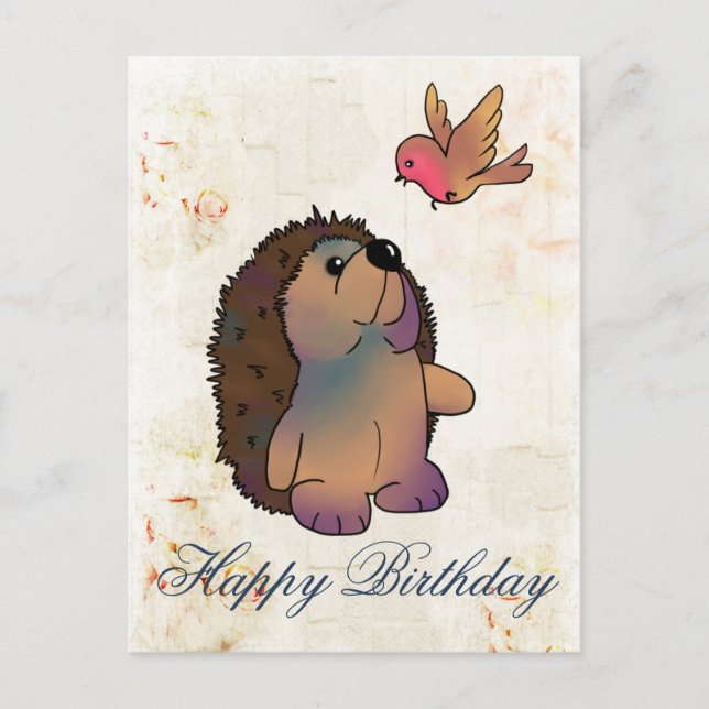 Igel und Vogel Postcard (Front)
