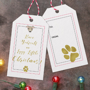 Iggy Little Christmas Fun Elegant Faux Gold Script Gift Tags