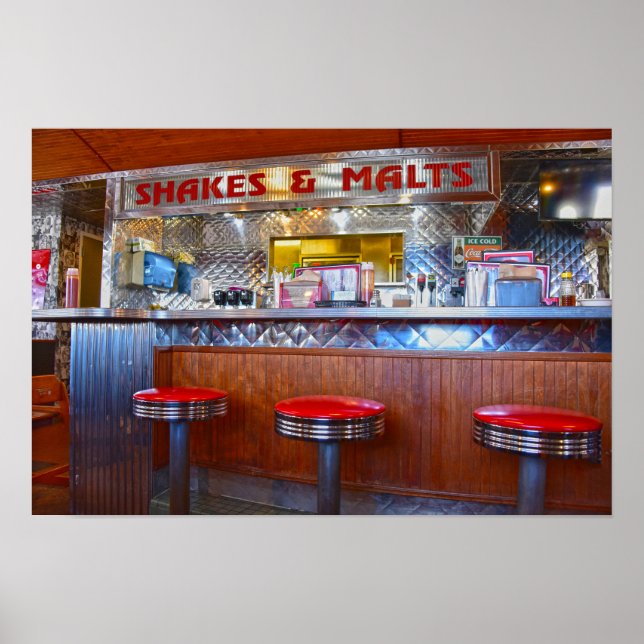 Iggy's Diner Interior, Carthage, Missouri Poster (Front)