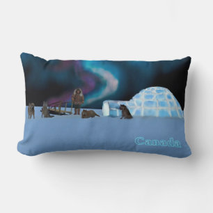 Igloo and Northern Lights - Canada Lumbar Cushion