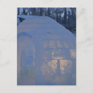 Igloo building water crystals compression postcard