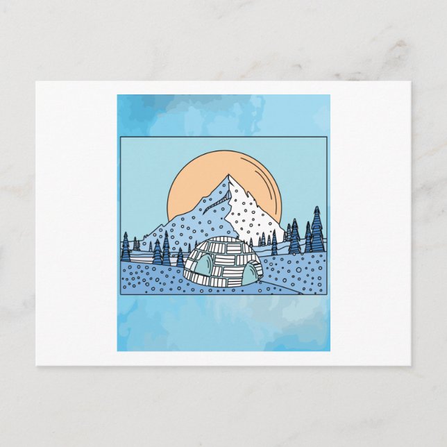 Igloo snow and ice landscape postcard (Front)