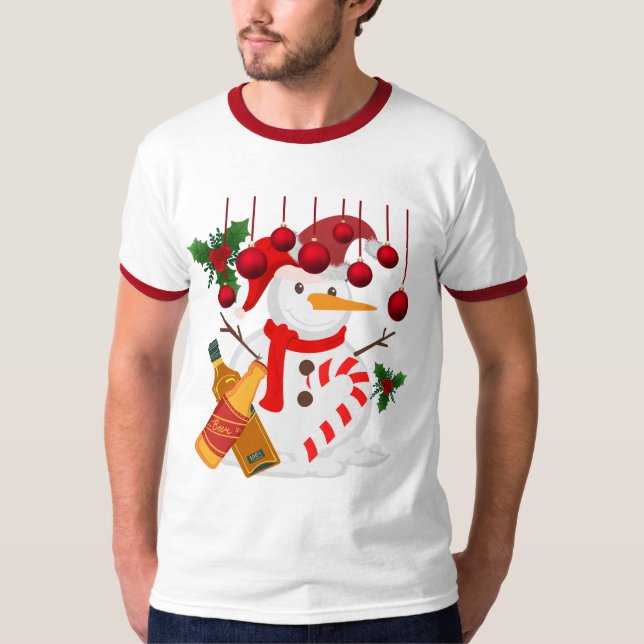 Igloo With Beer – Funny Christmas igloo beer gift T-Shirt (Front)