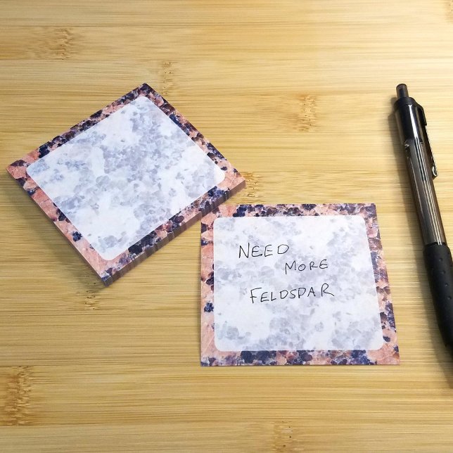 Igneous Granite- Geologist's Rock Textured Post-it Notes (Desk View)