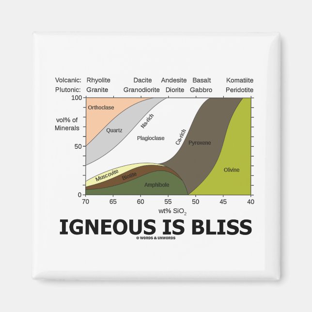 Igneous Is Bliss (Geology Ignorance Is Bliss) Magnet (Front)