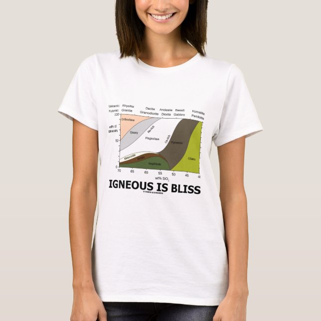 Igneous Is Bliss (Geology Ignorance Is Bliss) T-Shirt (Front)