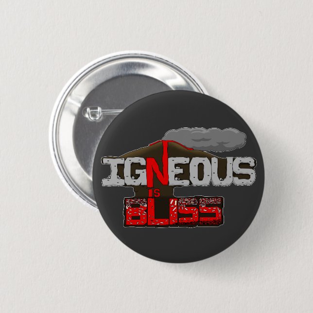 Igneous is Bliss Volcano 6 Cm Round Badge (Front & Back)