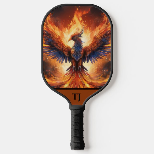 Ignite the Game: Eagle on Fire Pickleball Paddles (Front)