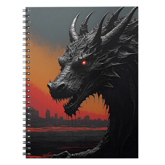 Ignite Your Creativity: Dragon Noir Notebook (Front)