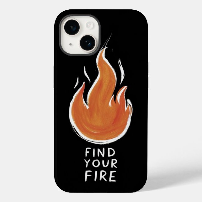 Ignite Your Passion | Hand-Drawn Fire iPhone 14 Ca Case-Mate iPhone Case (Back)