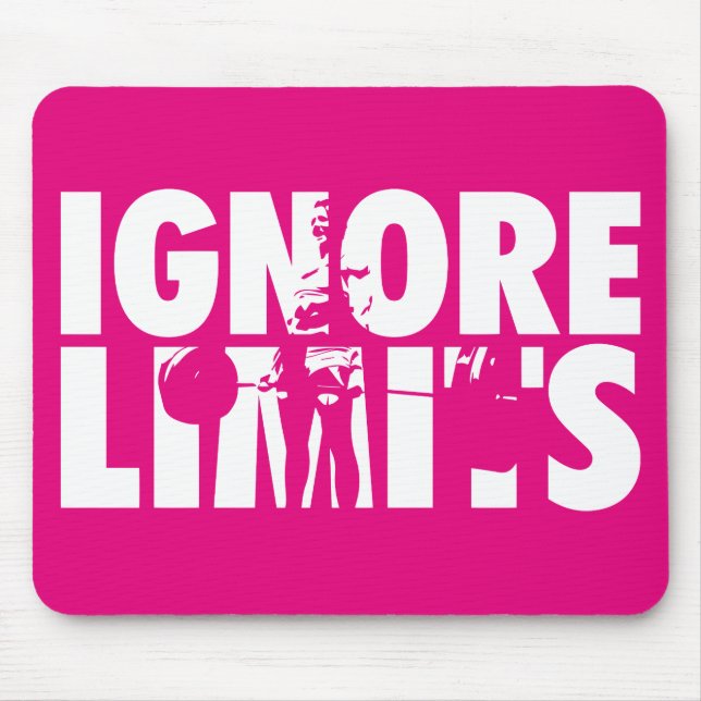 IGNORE LIMITS - Women's Weightlifting Motivational Mouse Pad (Front)